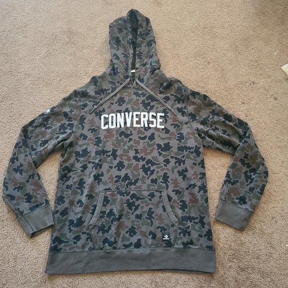 Limited Men Converse All-Star Camouflage Pullover Hoodie Size 2XL - Picture 1 of 7